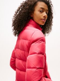 Faux Fur Hood Slim Down Jacket — Red 4