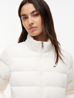 Faux Fur Hood Slim Down Jacket — White 3