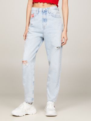 Tommy jeans high rise tapered sale tj silver lt