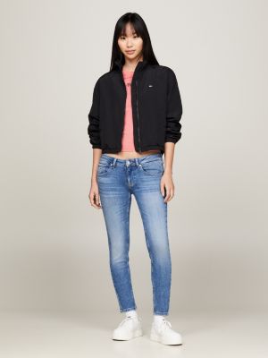 denim scarlett skinny knöchellange jeans mit niedrigem bund für damen - tommy jeans