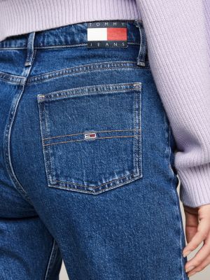 jeans cropped izzie skinny fit a vita alta blu da donne tommy jeans