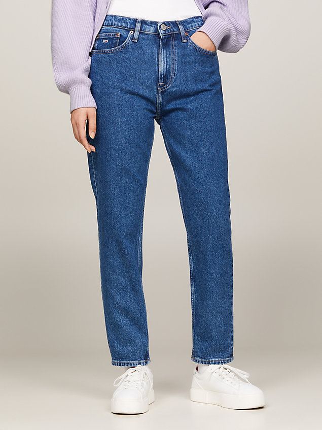 denim izzie knöchellange skinny jeans mit hohem bund für damen - tommy jeans