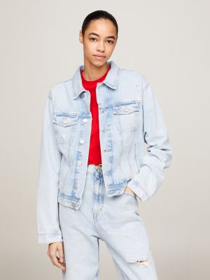 Dress shirt with denim jacket best sale