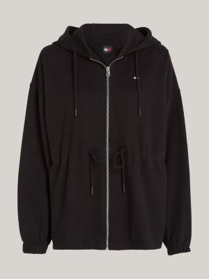 Sweat a capuche oversize cintre zippe Noir Tommy Hilfiger