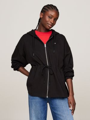 Sweat a capuche oversize cintre zippe Noir Tommy Hilfiger