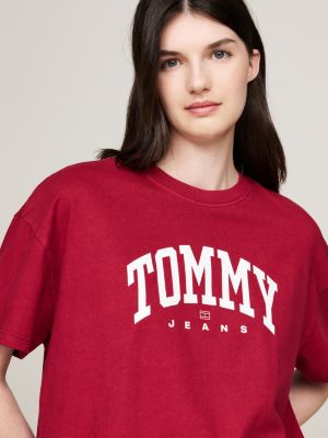 Varsity Logo Oversized T-Shirt | Red | Tommy Hilfiger