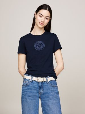 Heritage Crew Neck Logo T-Shirt | Blue | Tommy Hilfiger