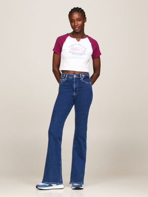 t-shirt crop prep explorer dual gender viola da donne tommy jeans