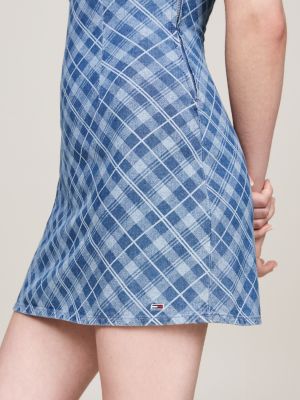 Plaid blue and white dress hotsell