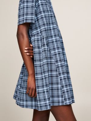 Tartan Check Mini Shirt Dress