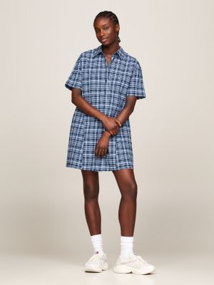 Stripe Twill Midi Shirt Dress Blue Tommy Hilfiger