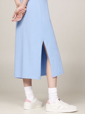 Badge Boxy Maxi Tank Top Dress Blue Tommy Hilfiger