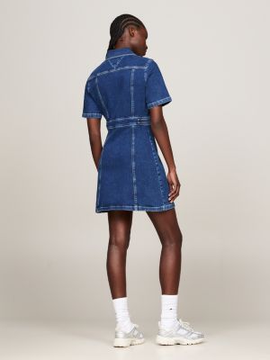 Robe moulante et evasee en denim Denim Tommy Hilfiger