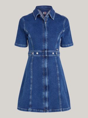 Slim Fit And Flare Denim Dress Blue Tommy Hilfiger