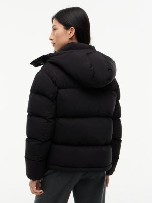 black relaxed down alaska puffer jacket for women tommy jeans