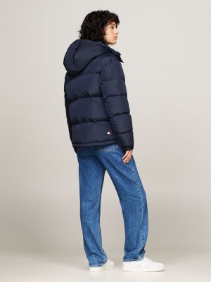 blue relaxed down alaska puffer jacket for women tommy jeans