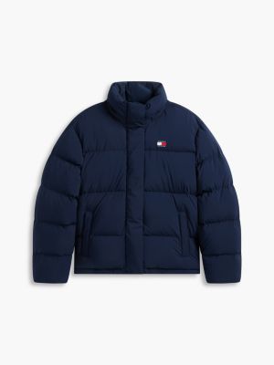 blue relaxed down alaska puffer jacket for women tommy jeans