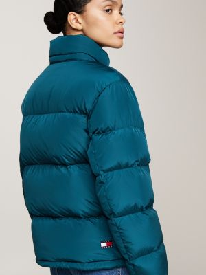 green alaska down water repellent puffer jacket for women tommy jeans