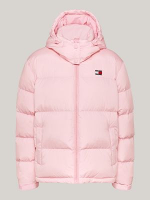 rosa wasserabweisende alaska daunenjacke für damen - tommy jeans