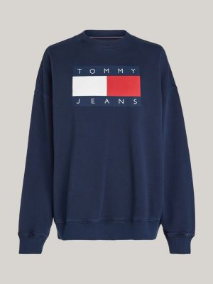 Flag Oversized Fit Sweatshirt Blue Tommy Hilfiger