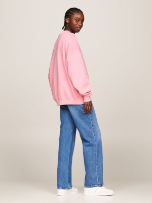 Flag Oversized Fit Sweatshirt | Pink | Tommy Hilfiger