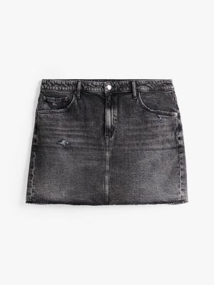 black curve mom ultra high rise distressed mini skirt for women tommy jeans