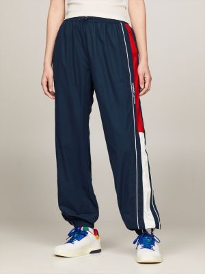 blue tommy jeans international games jogginghose in color block für damen - tommy hilfiger