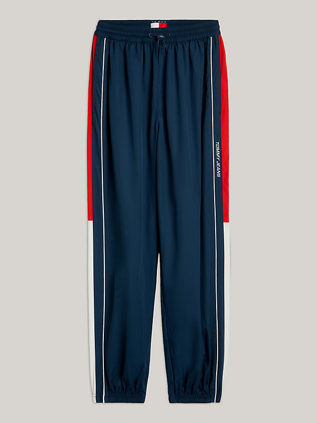 blue tommy jeans international games jogginghose in color block für damen - tommy hilfiger