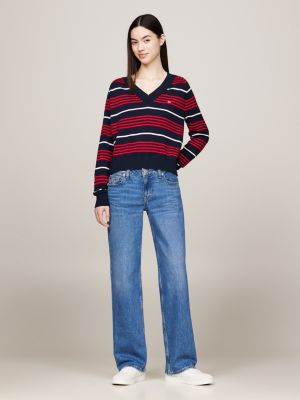 Pull tommy jeans bleu hotsell