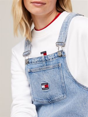 mini abito in denim blu da donne tommy jeans