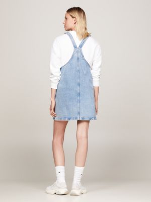 blue denim mini pinafore dress for women tommy jeans