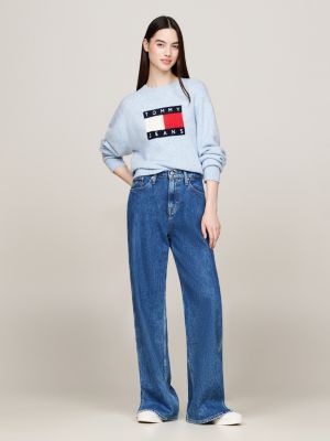 blue mélange relaxed jumper with wool for women tommy jeans