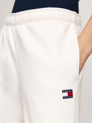 joggers con impunture e distintivo beige da donne tommy jeans