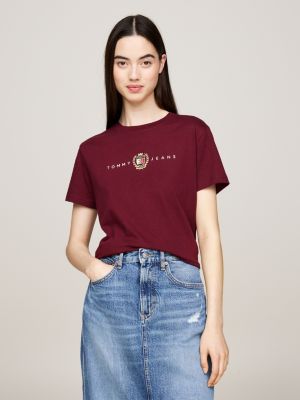 t-shirt tommy prep red da donne tommy jeans