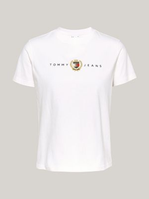 t-shirt tommy prep bianco da donne tommy jeans