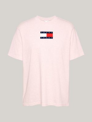 pink mélange crew neck relaxed t-shirt for women tommy jeans