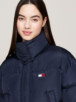 blau alaska puffer-daunenjacke mit rückengrafik für damen - tommy jeans