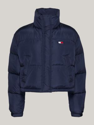 blau alaska puffer-daunenjacke mit rückengrafik für damen - tommy jeans