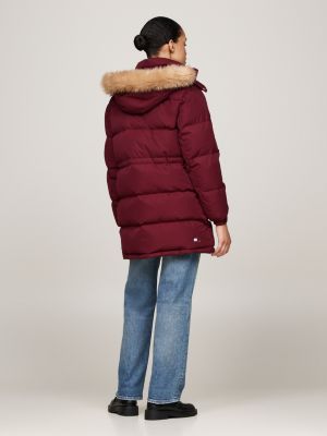 red longline down alaska puffer jacket for women tommy jeans