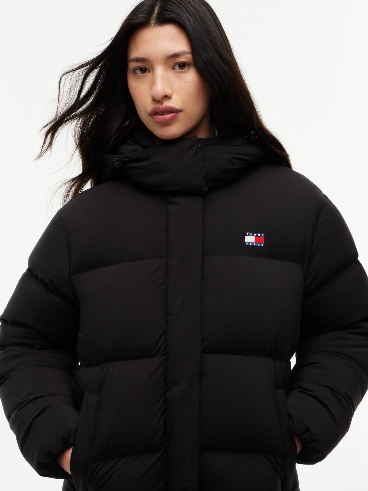 Down Longline Alaska Puffer Coat — Black