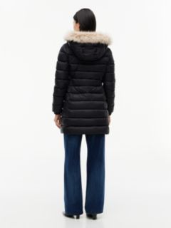 Slim Shiny Down Hooded Coat — Black 5