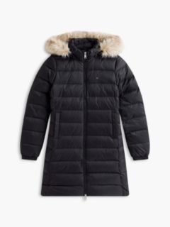Slim Shiny Down Hooded Coat — Black 6