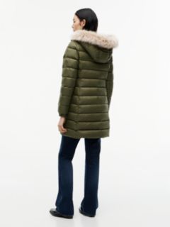 Slim Shiny Down Hooded Coat — Green 5