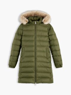 Slim Shiny Down Hooded Coat — Green 6