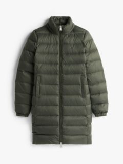 Slim Shiny Down Hooded Coat — Green 6