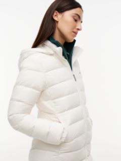 Slim Shiny Down Hooded Coat — White 3