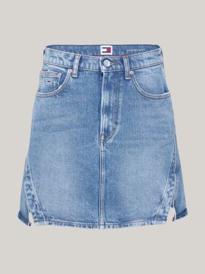 minijupe en denim à taille très haute bleu pour femmes tommy jeans