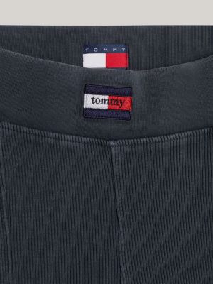 legging évasé à ourlet zippé gris pour femmes tommy jeans