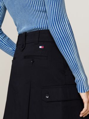 black twill pleated cargo mini skirt for women tommy jeans