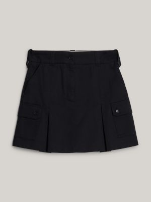 black twill pleated cargo mini skirt for women tommy jeans